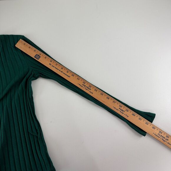 A New Day Women's Long Sleeve Ribbed Green Tee Top Size S Small - Picture 9 of 10